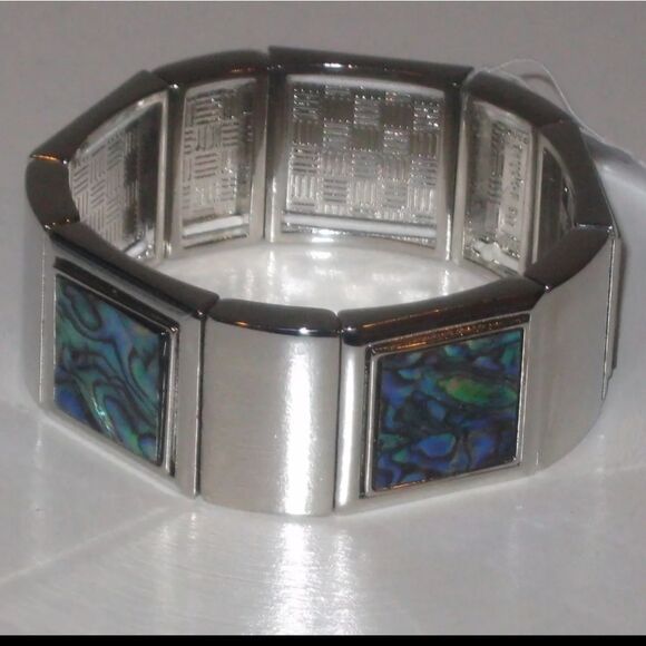 LIA SOPHIA PACIFIC BRACELET - GENUINE ABALONE GORGEOUS NWT 3" - Picture 8 of 11